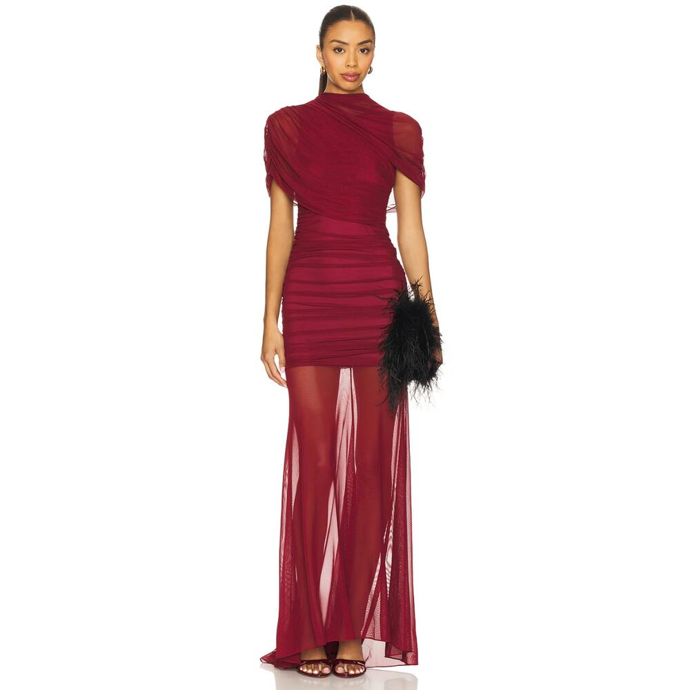 Amanda Uprichard Burgundy Maxi Dress